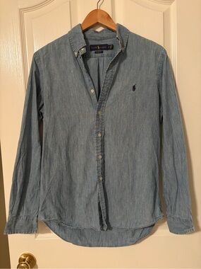 Ralph Lauren Light Blue Denim Button-Down Shirt - Men's